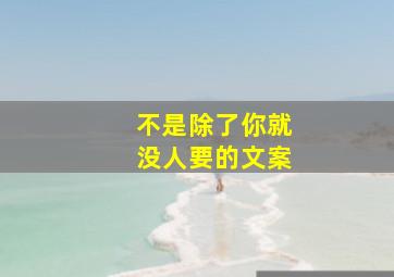 不是除了你就没人要的文案