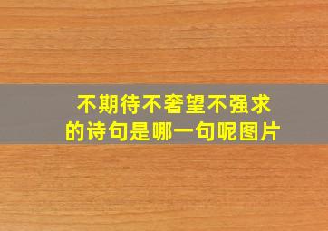 不期待不奢望不强求的诗句是哪一句呢图片