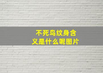 不死鸟纹身含义是什么呢图片