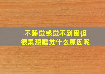 不睡觉感觉不到困但很累想睡觉什么原因呢