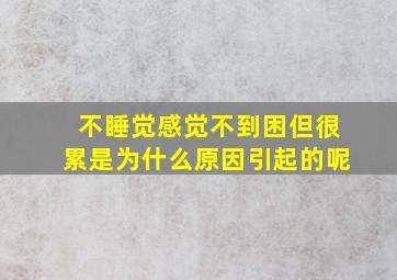 不睡觉感觉不到困但很累是为什么原因引起的呢