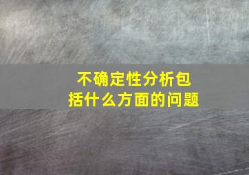 不确定性分析包括什么方面的问题