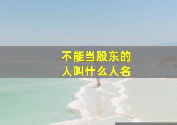 不能当股东的人叫什么人名