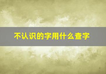 不认识的字用什么查字