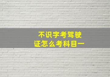 不识字考驾驶证怎么考科目一