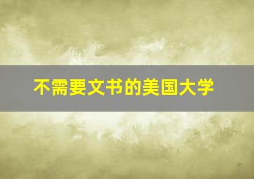 不需要文书的美国大学