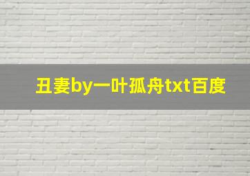 丑妻by一叶孤舟txt百度