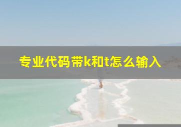 专业代码带k和t怎么输入