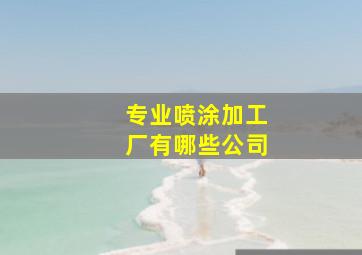 专业喷涂加工厂有哪些公司