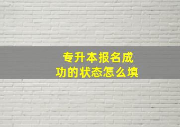 专升本报名成功的状态怎么填