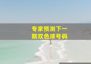 专家预测下一期双色球号码