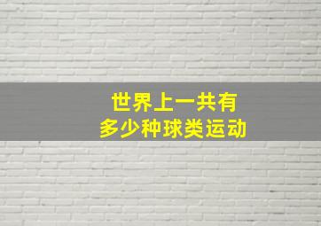 世界上一共有多少种球类运动