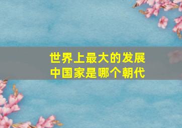 世界上最大的发展中国家是哪个朝代