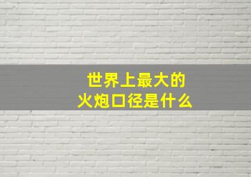 世界上最大的火炮口径是什么