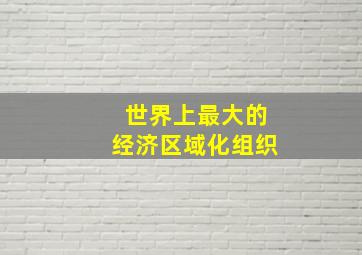 世界上最大的经济区域化组织