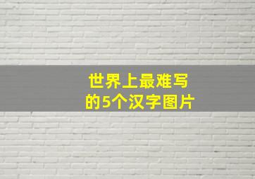 世界上最难写的5个汉字图片