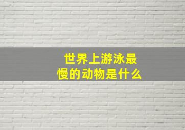 世界上游泳最慢的动物是什么