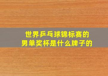 世界乒乓球锦标赛的男单奖杯是什么牌子的