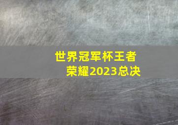 世界冠军杯王者荣耀2023总决