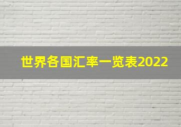 世界各国汇率一览表2022