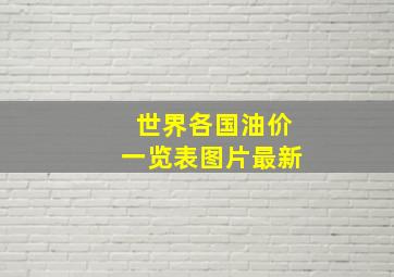 世界各国油价一览表图片最新