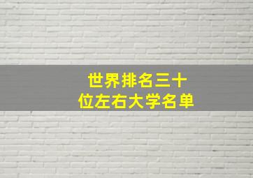 世界排名三十位左右大学名单