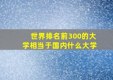 世界排名前300的大学相当于国内什么大学