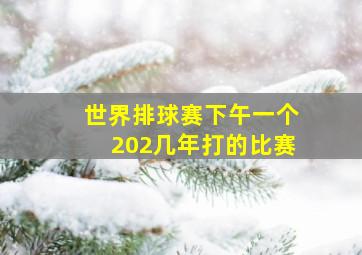 世界排球赛下午一个202几年打的比赛