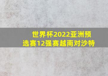 世界杯2022亚洲预选赛12强赛越南对沙特