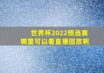 世界杯2022预选赛哪里可以看直播回放啊