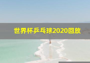 世界杯乒乓球2020回放