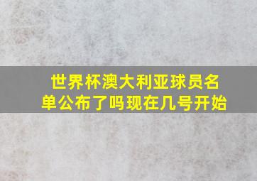 世界杯澳大利亚球员名单公布了吗现在几号开始