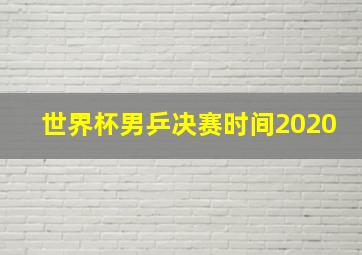 世界杯男乒决赛时间2020