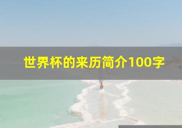 世界杯的来历简介100字