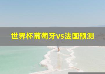 世界杯葡萄牙vs法国预测