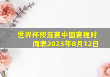 世界杯预选赛中国赛程时间表2023年8月12日