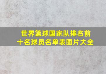 世界篮球国家队排名前十名球员名单表图片大全