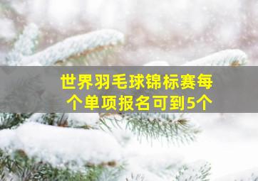 世界羽毛球锦标赛每个单项报名可到5个