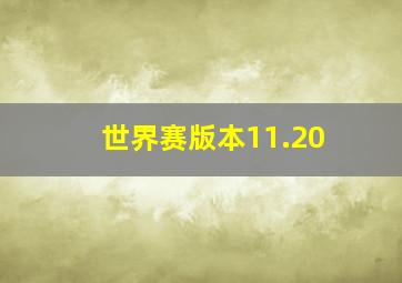 世界赛版本11.20