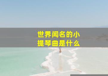 世界闻名的小提琴曲是什么