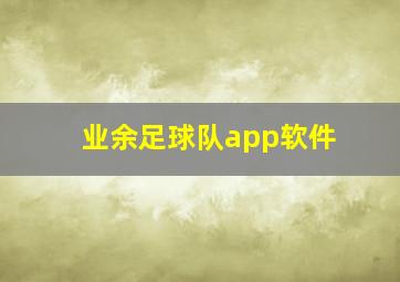 业余足球队app软件