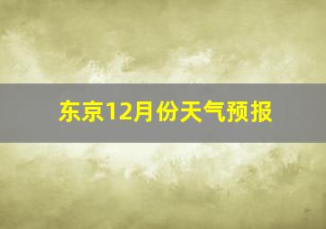 东京12月份天气预报