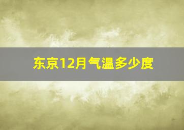 东京12月气温多少度