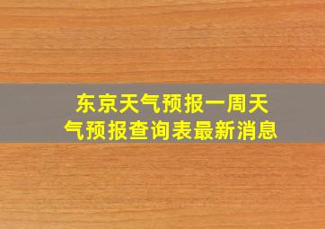 东京天气预报一周天气预报查询表最新消息