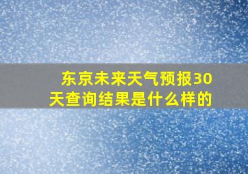 东京未来天气预报30天查询结果是什么样的