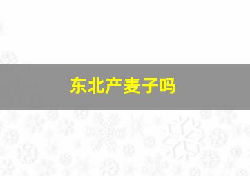 东北产麦子吗