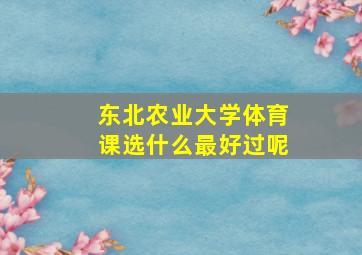 东北农业大学体育课选什么最好过呢