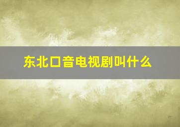 东北口音电视剧叫什么