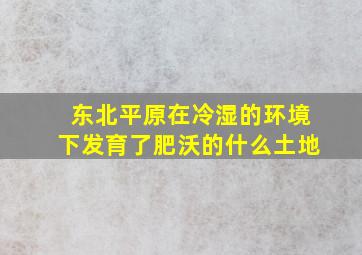 东北平原在冷湿的环境下发育了肥沃的什么土地