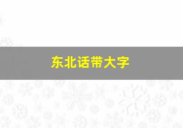 东北话带大字